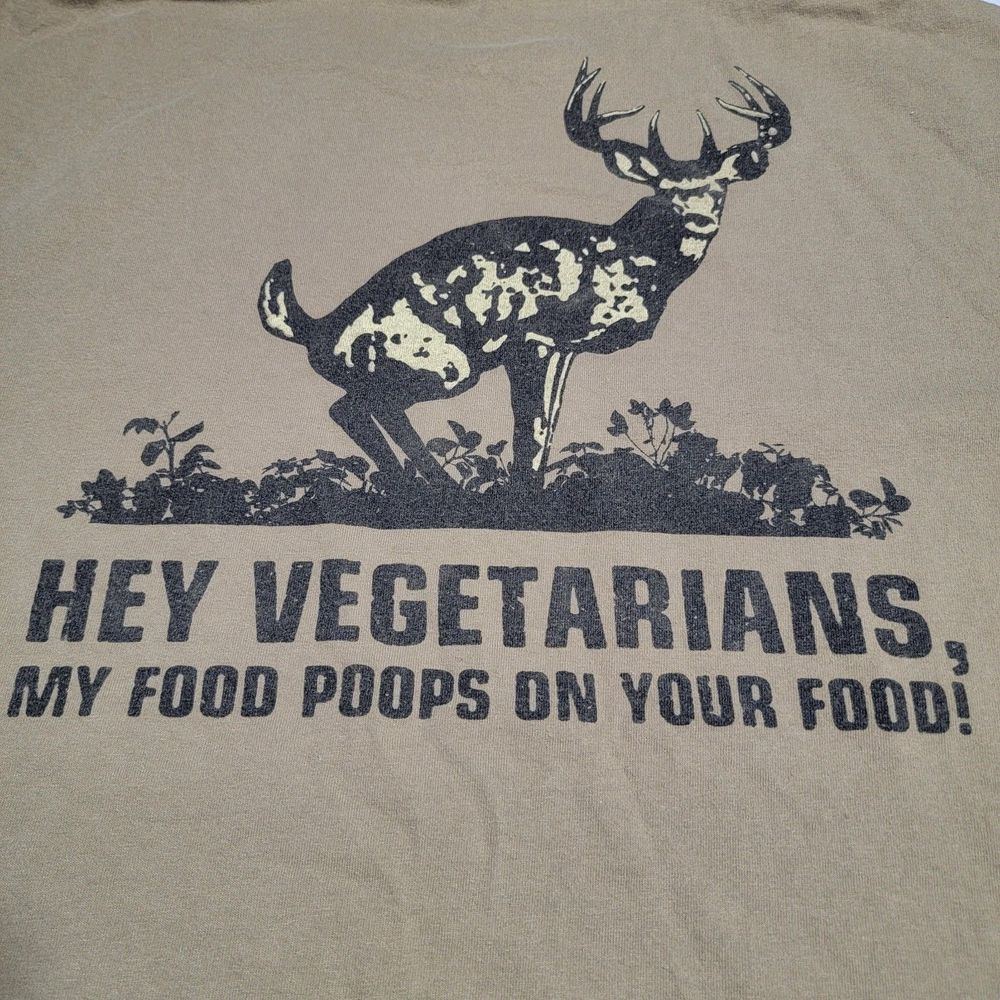 Buck Wear Graphic SS Tee "Hey Vegetarians..." Army Green
